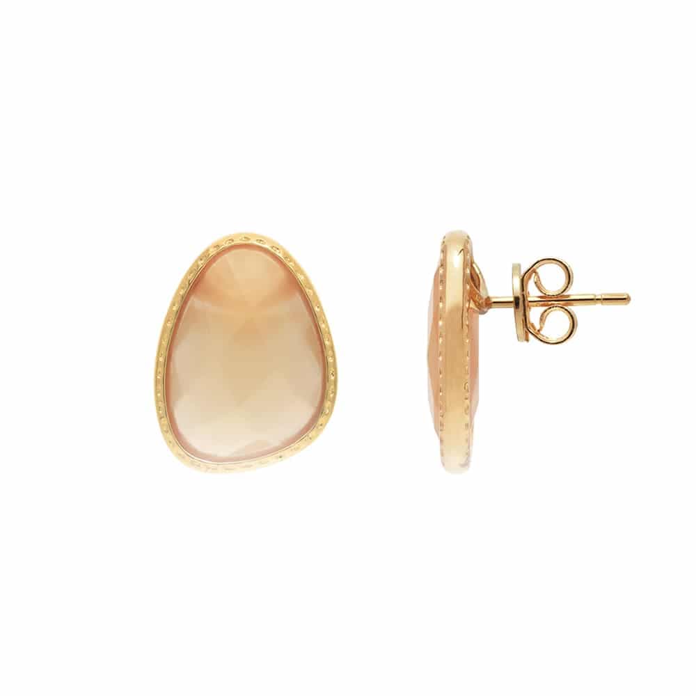 Boucles d’oreilles argent doré victoria cristal pêche