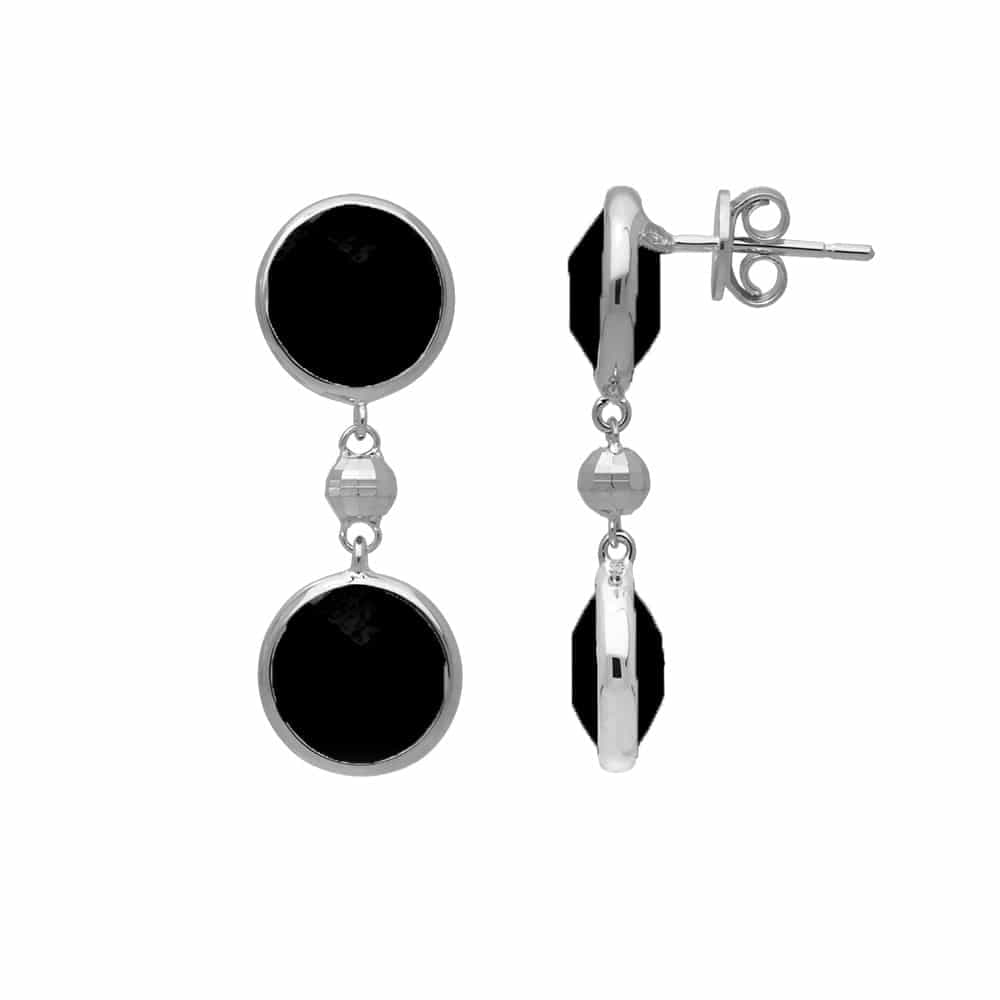 Boucles d’oreilles argent rhodié valentine cristal noir