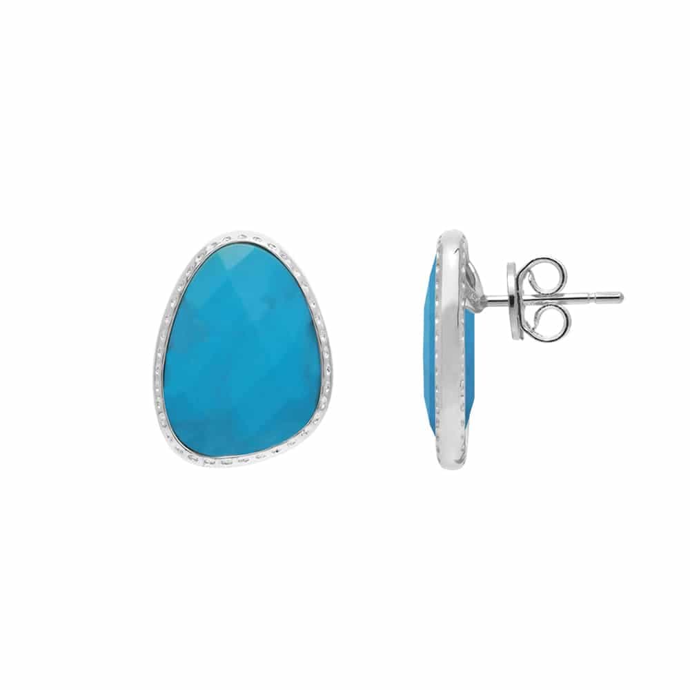Boucles d’oreilles argent victoria cristal turquoise