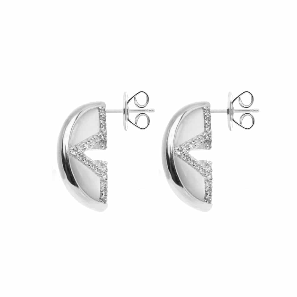 Boucles d’oreilles argent virgin nacre et onyx