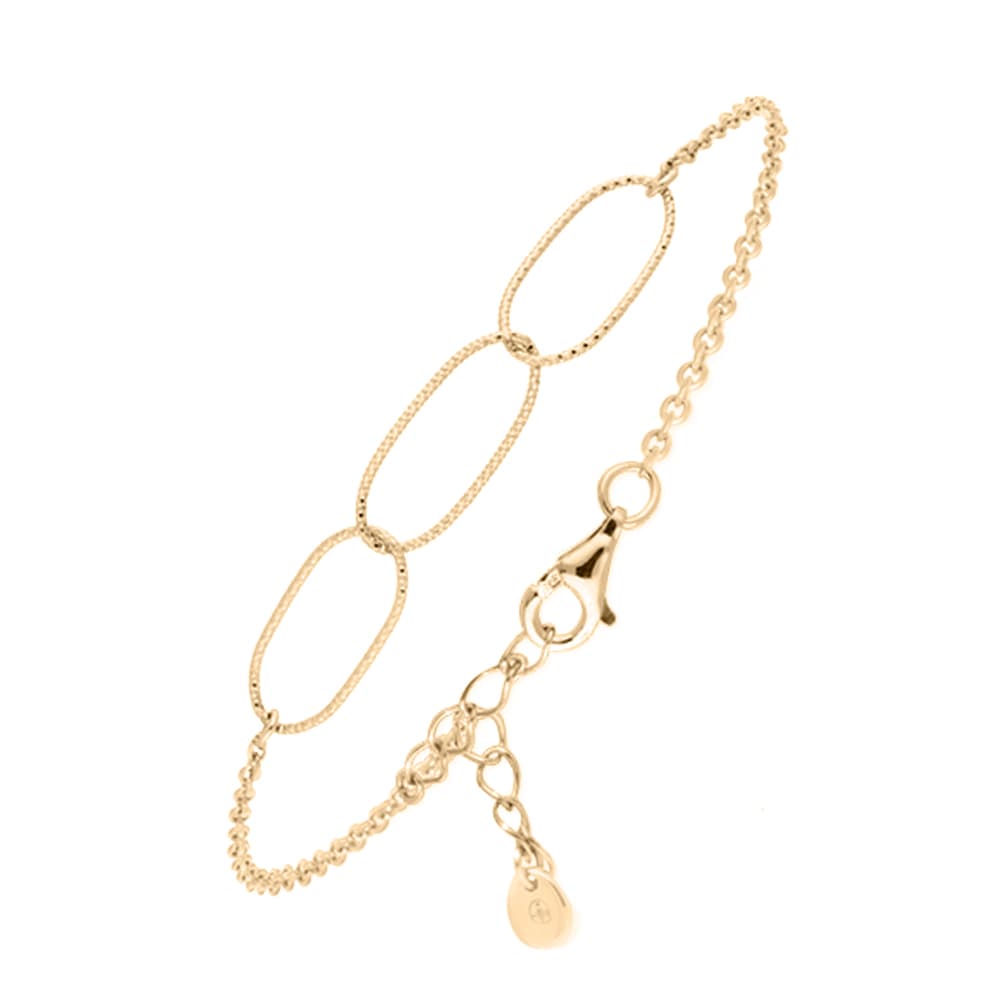 Bracelet argent diamanté ovale doré