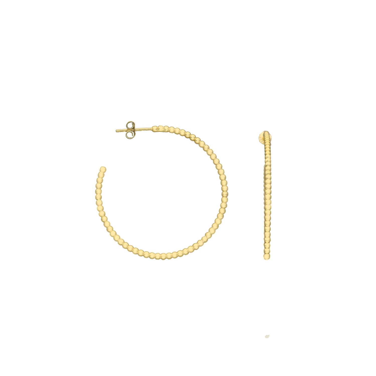 Boucles d'oreilles Créoles argent doré boules petit modèle