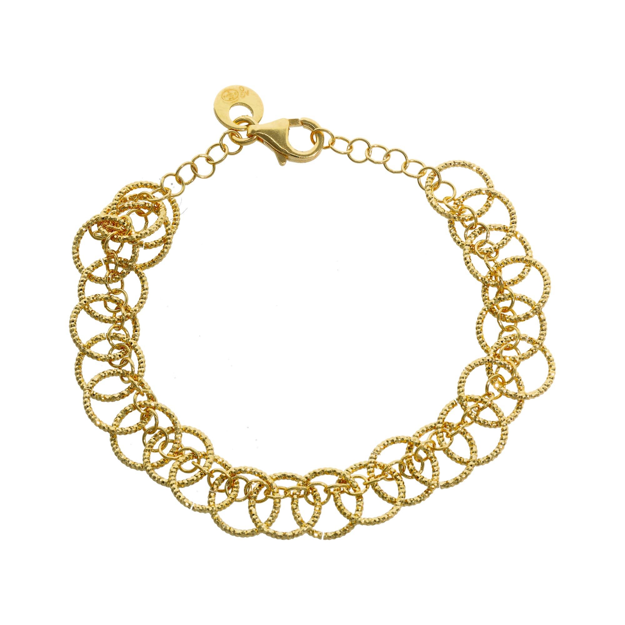Bracelet argent doré cercles multiples