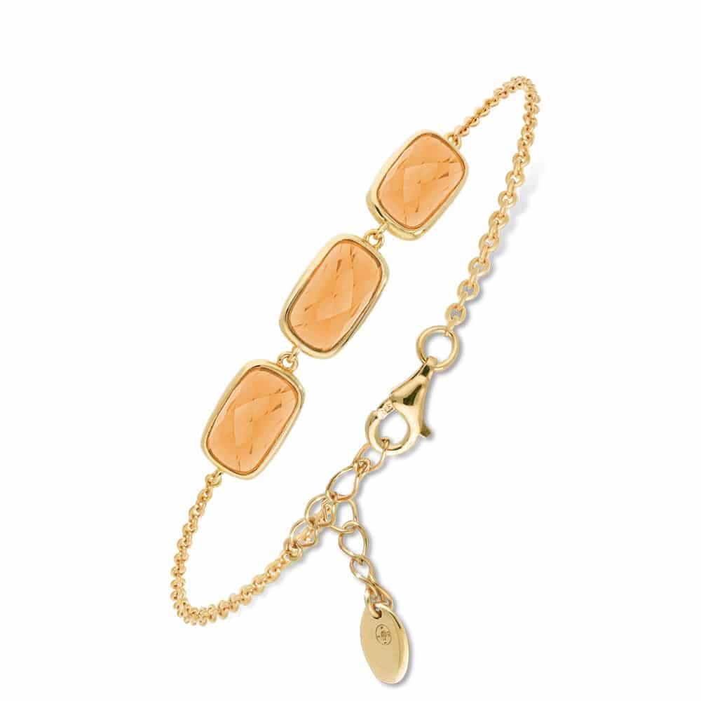 Bracelet argent doré galet pierre pêche