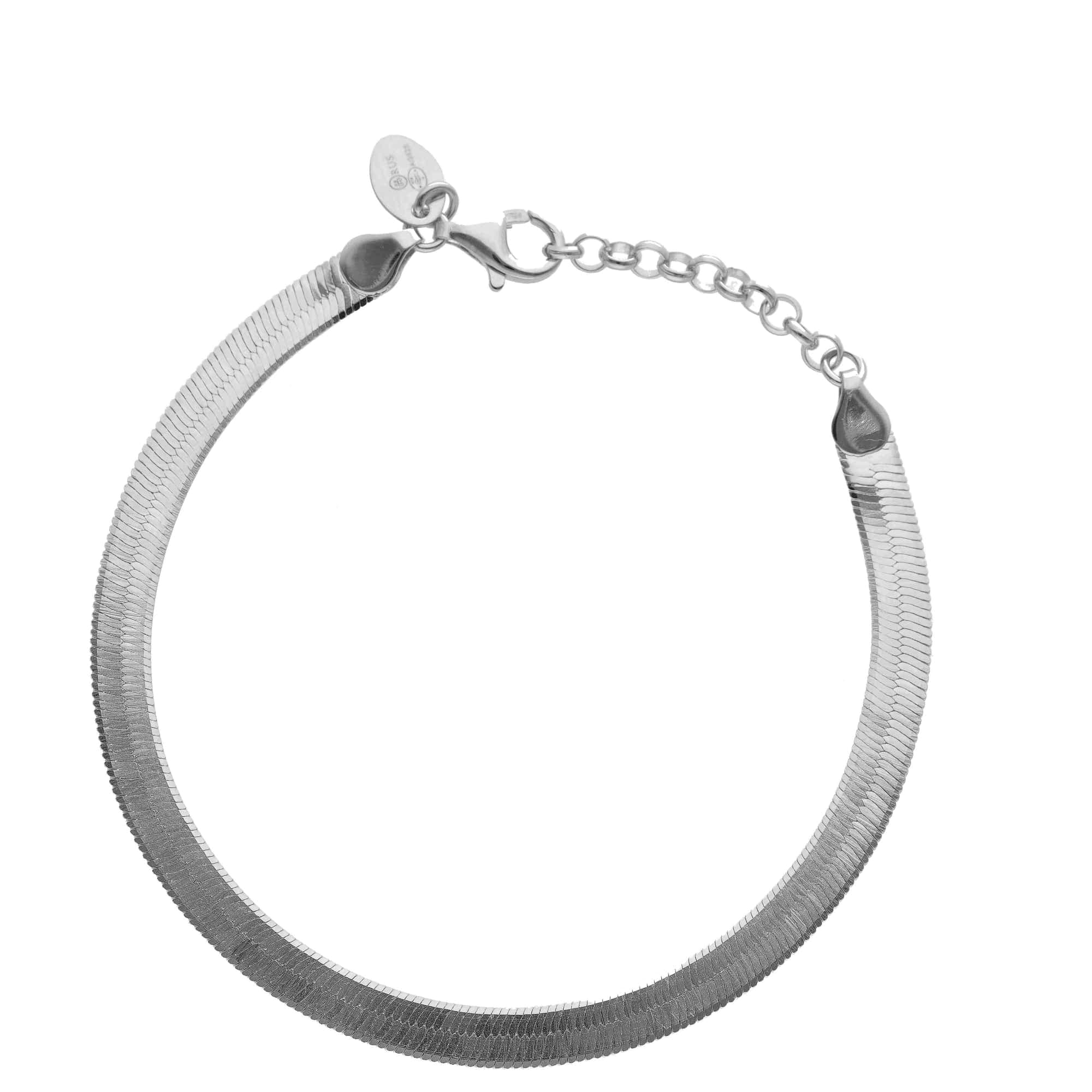 Bracelet argent rhodié maille serpentine