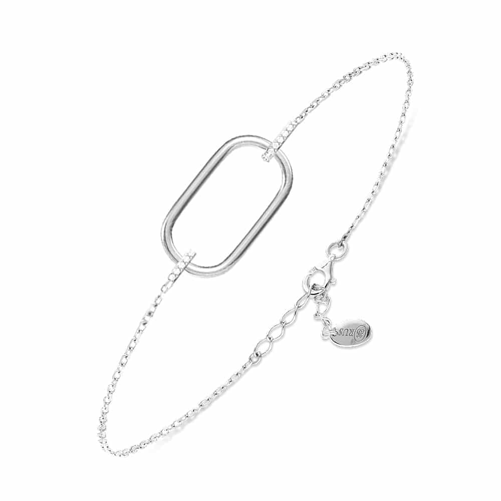 Bracelet argent rhodié Olga sertie zirconium blanc