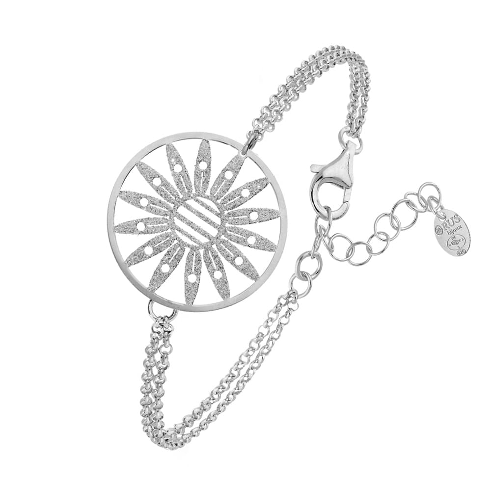 Bracelet argent rhodier marguerite
