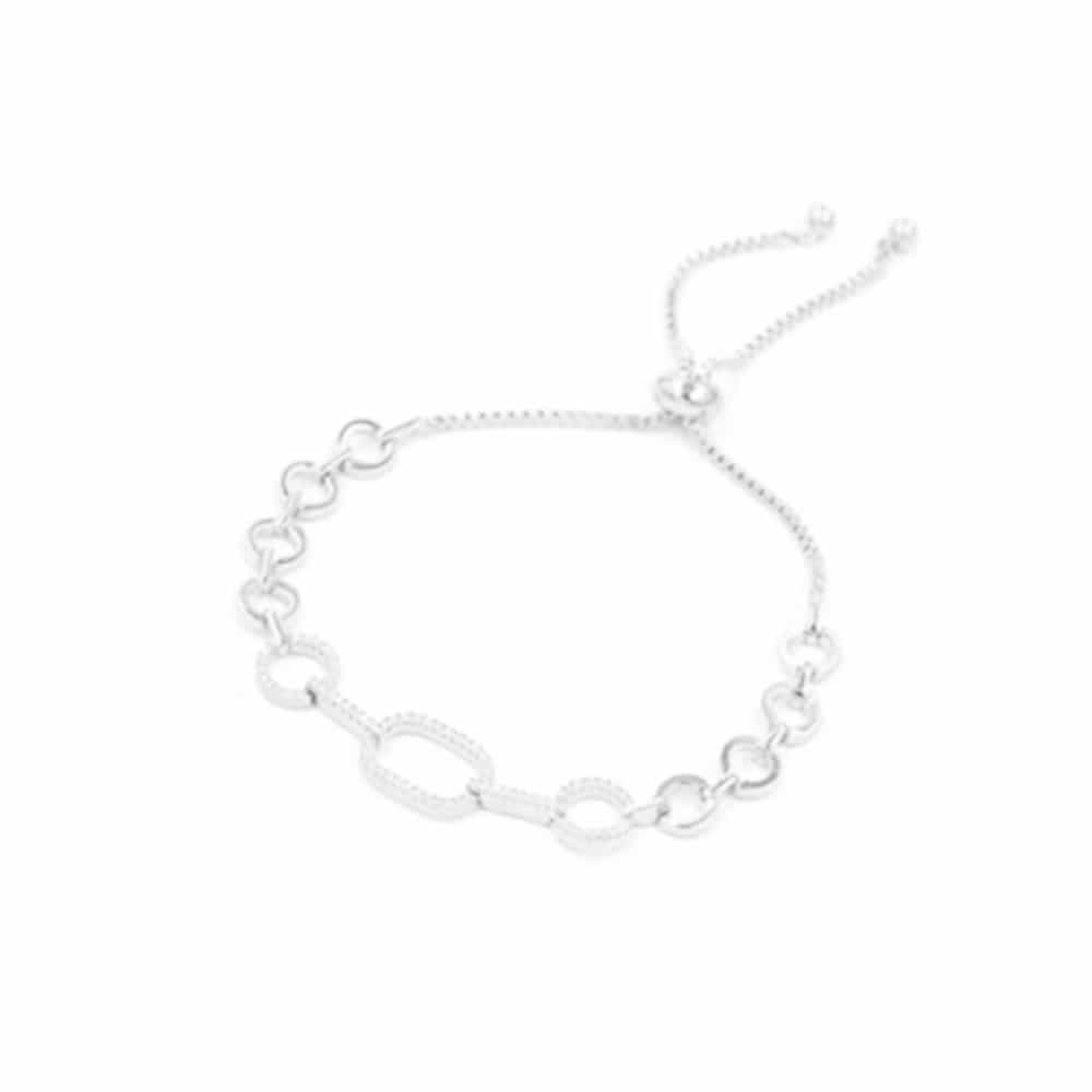 Bracelet argent serti multi-rond moderne
