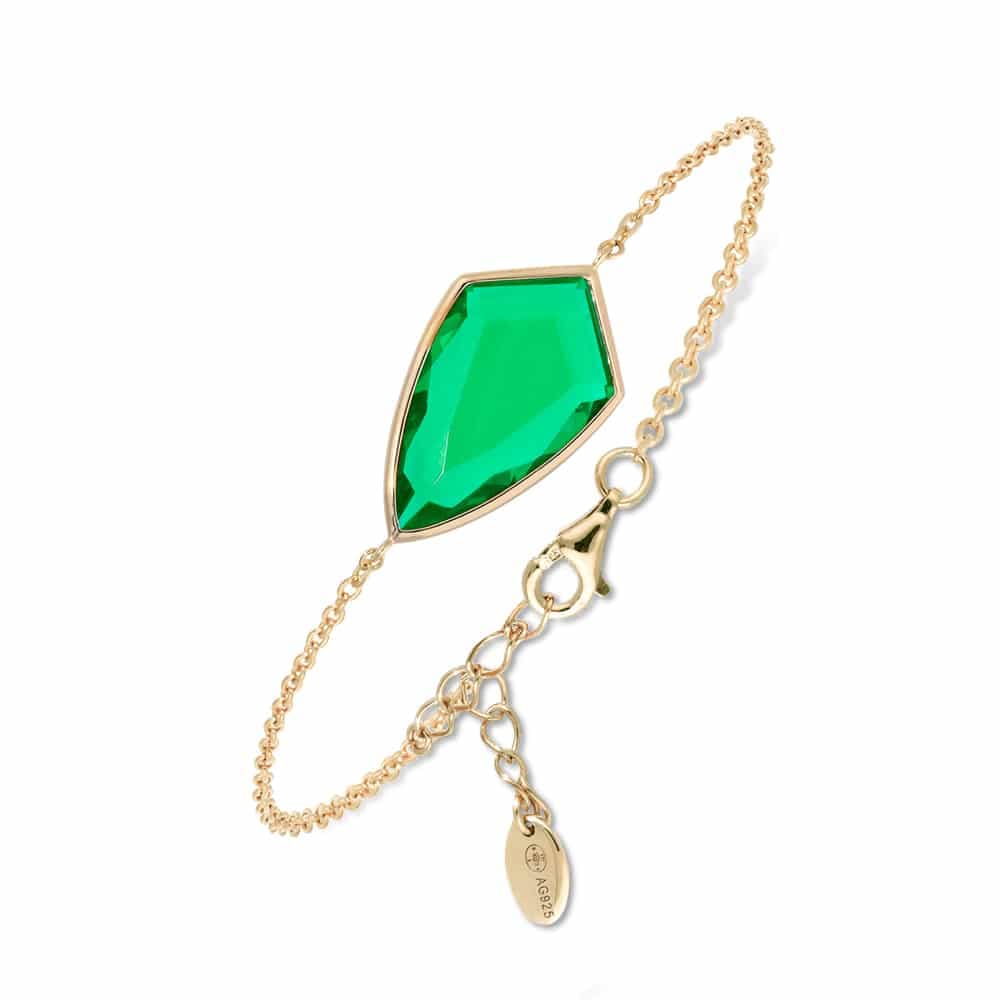 Bracelet blason doré vert