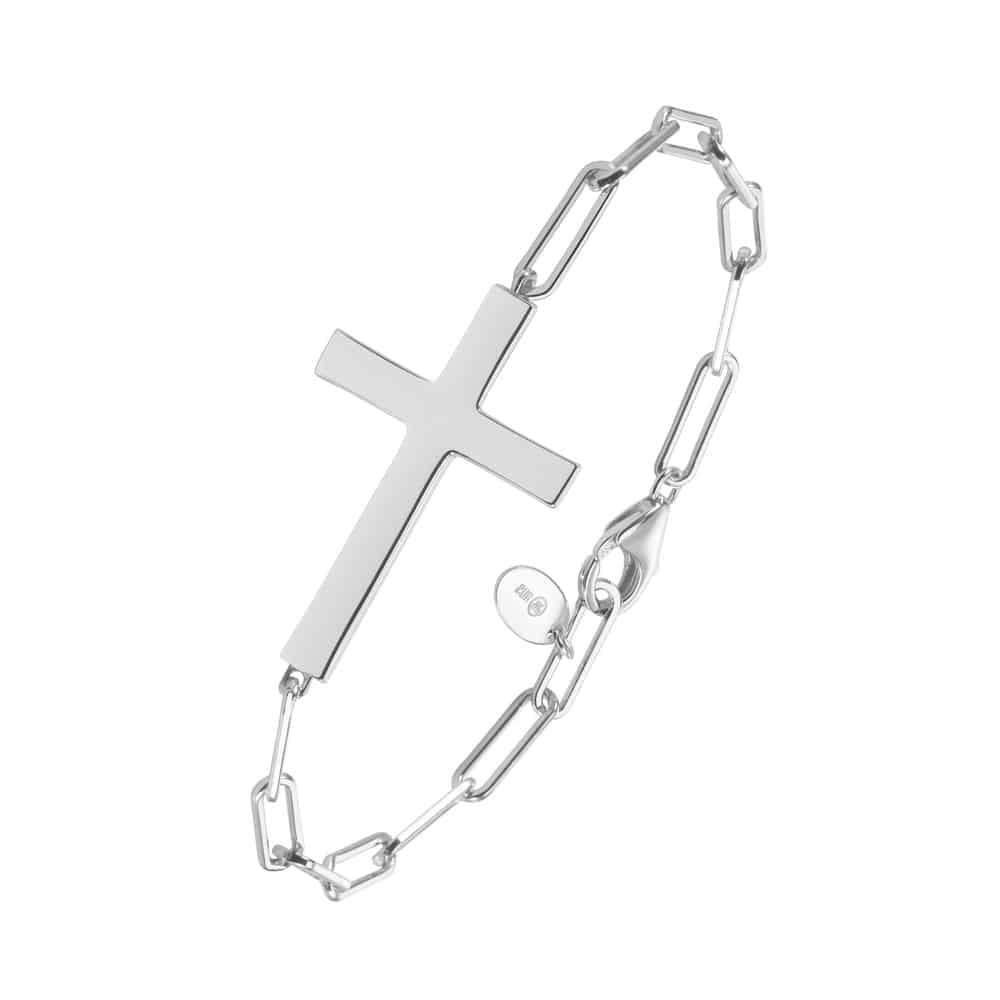 Bracelet chaine argent croix marie