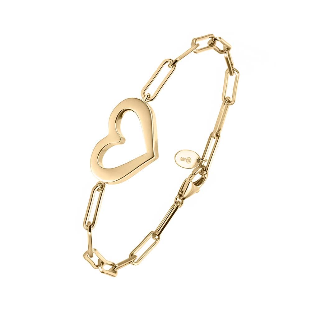 Bracelet chaine argent doré cœur valentine