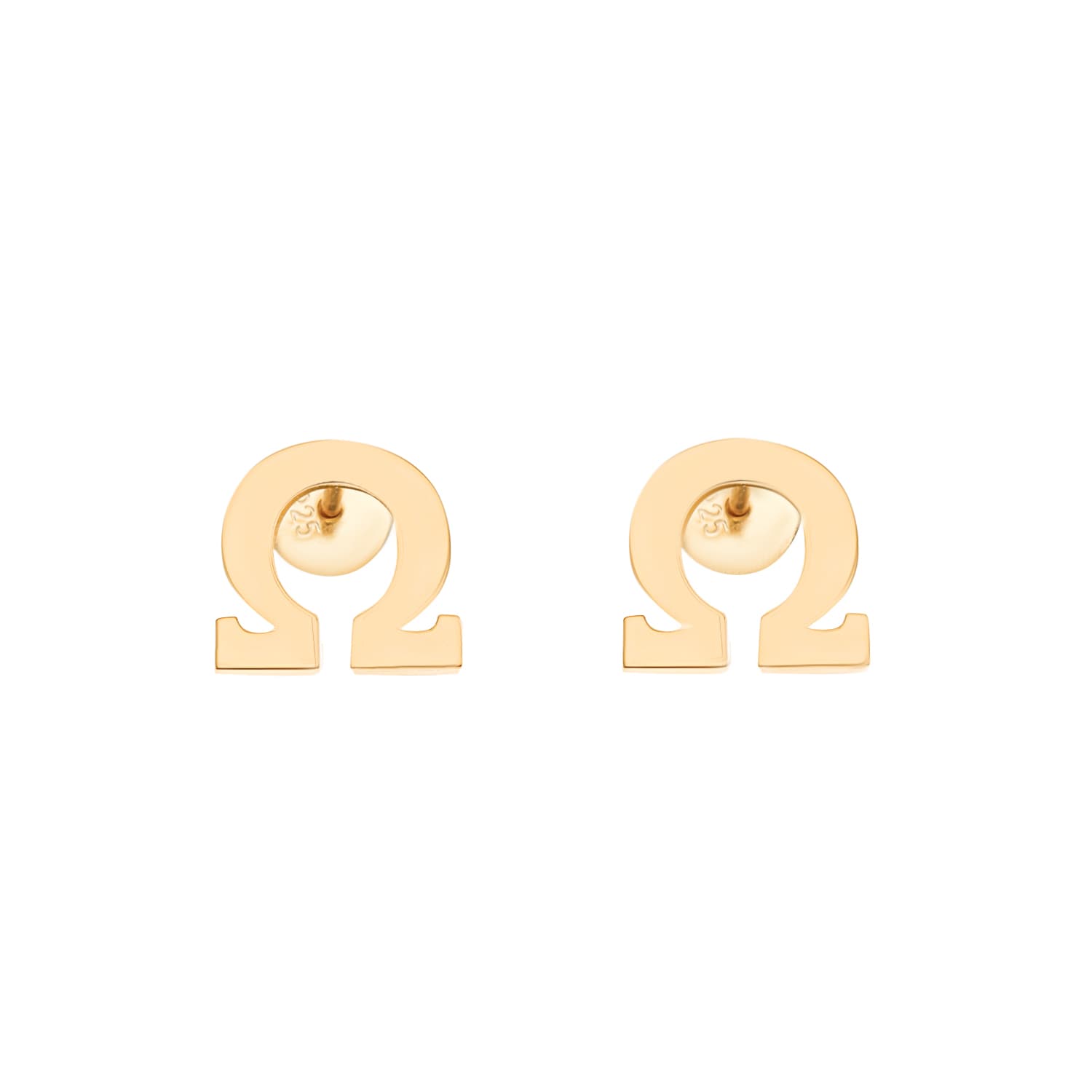 Boucles d'oreilles en argent doré Omega