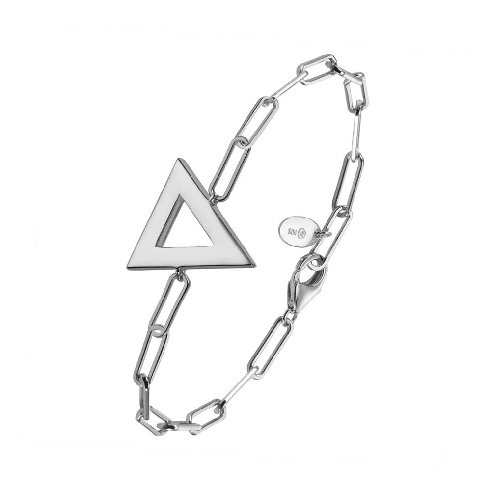 Bracelet chaine argent rhodié triangle tal