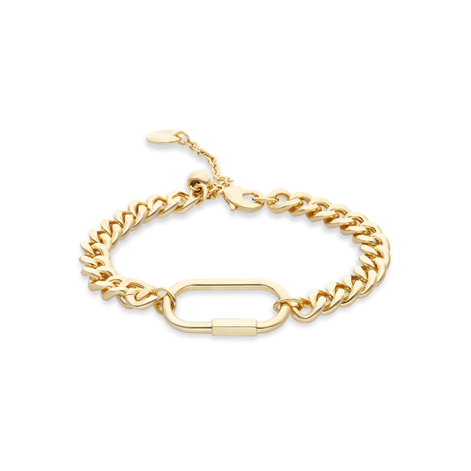 Bracelet doré chaine élément oval