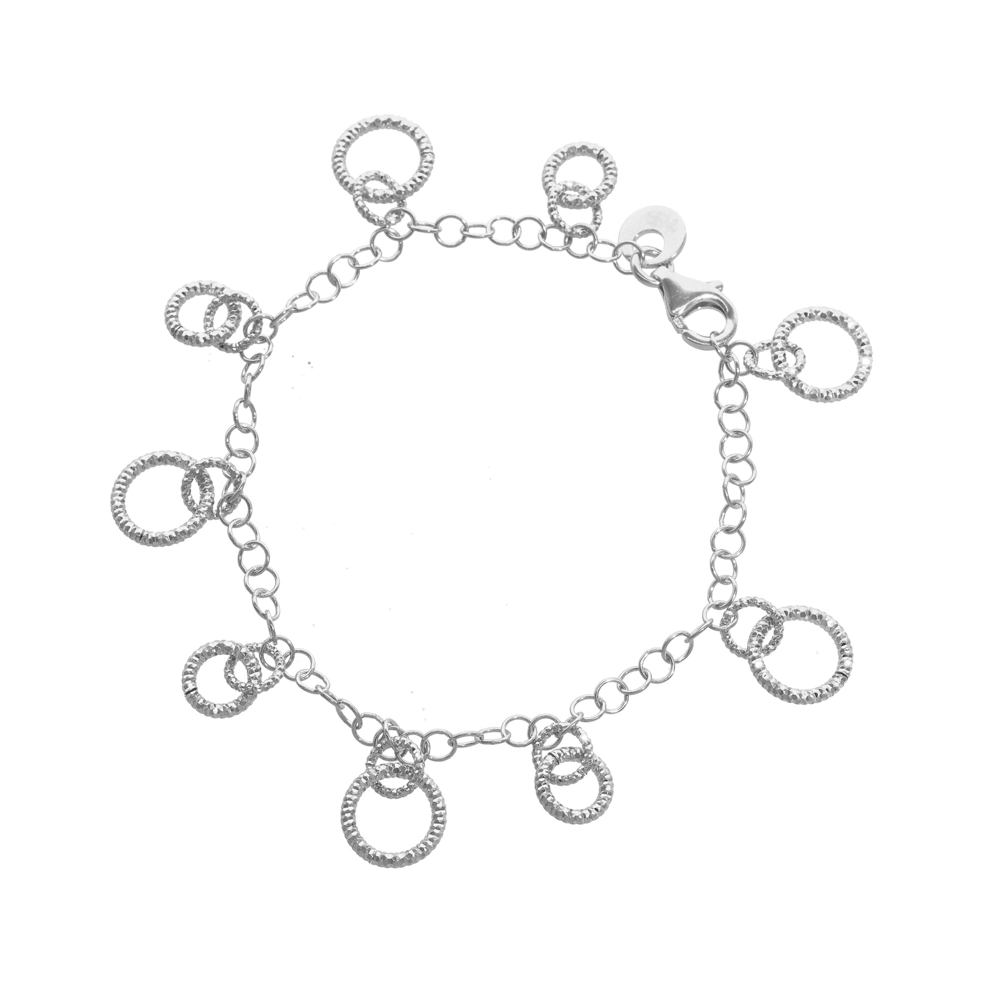 Bracelet en argent avec pampilles cercles