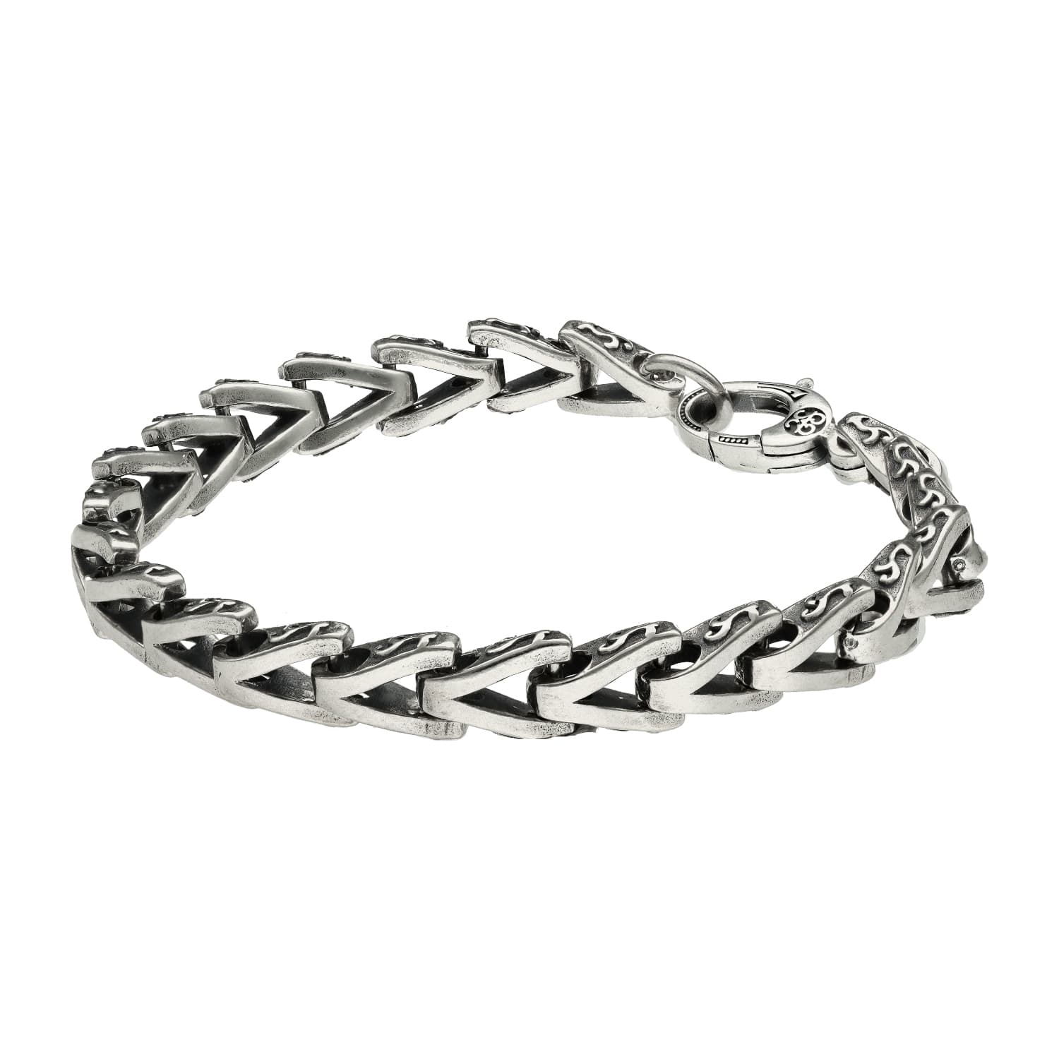 Bracelet homme argent structure tribal