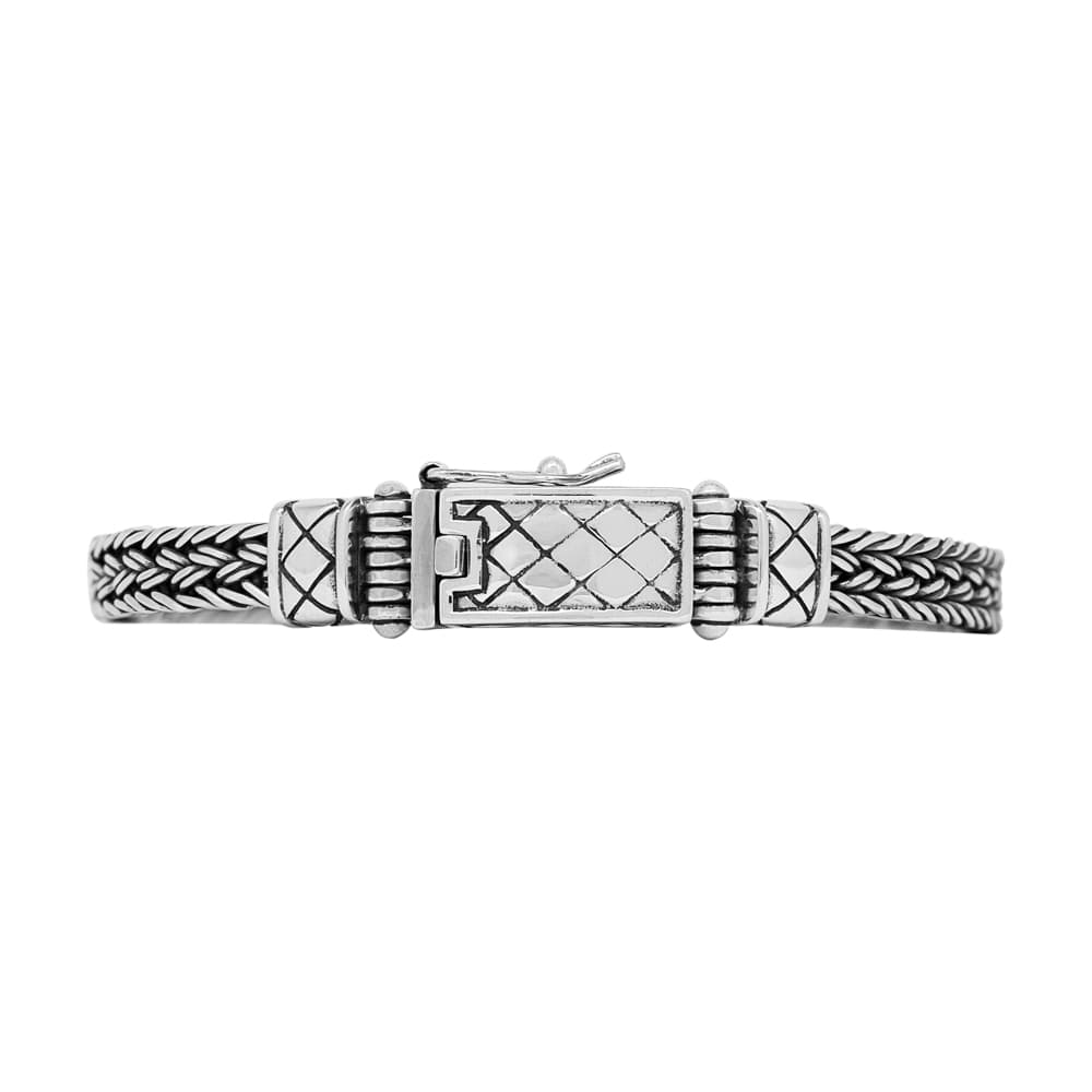 Bracelet homme argent tresse