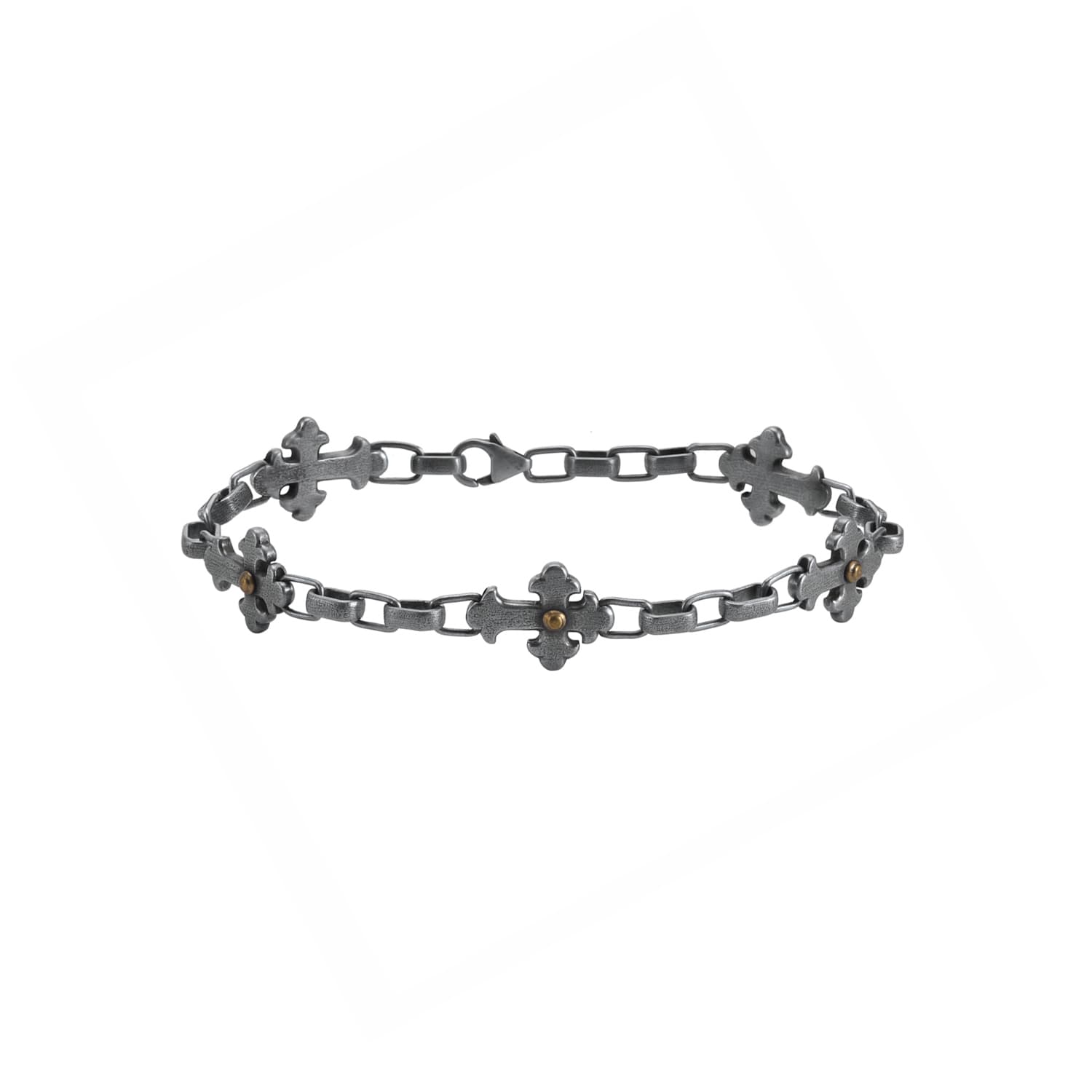 Bracelet homme gourmette argent croix templier