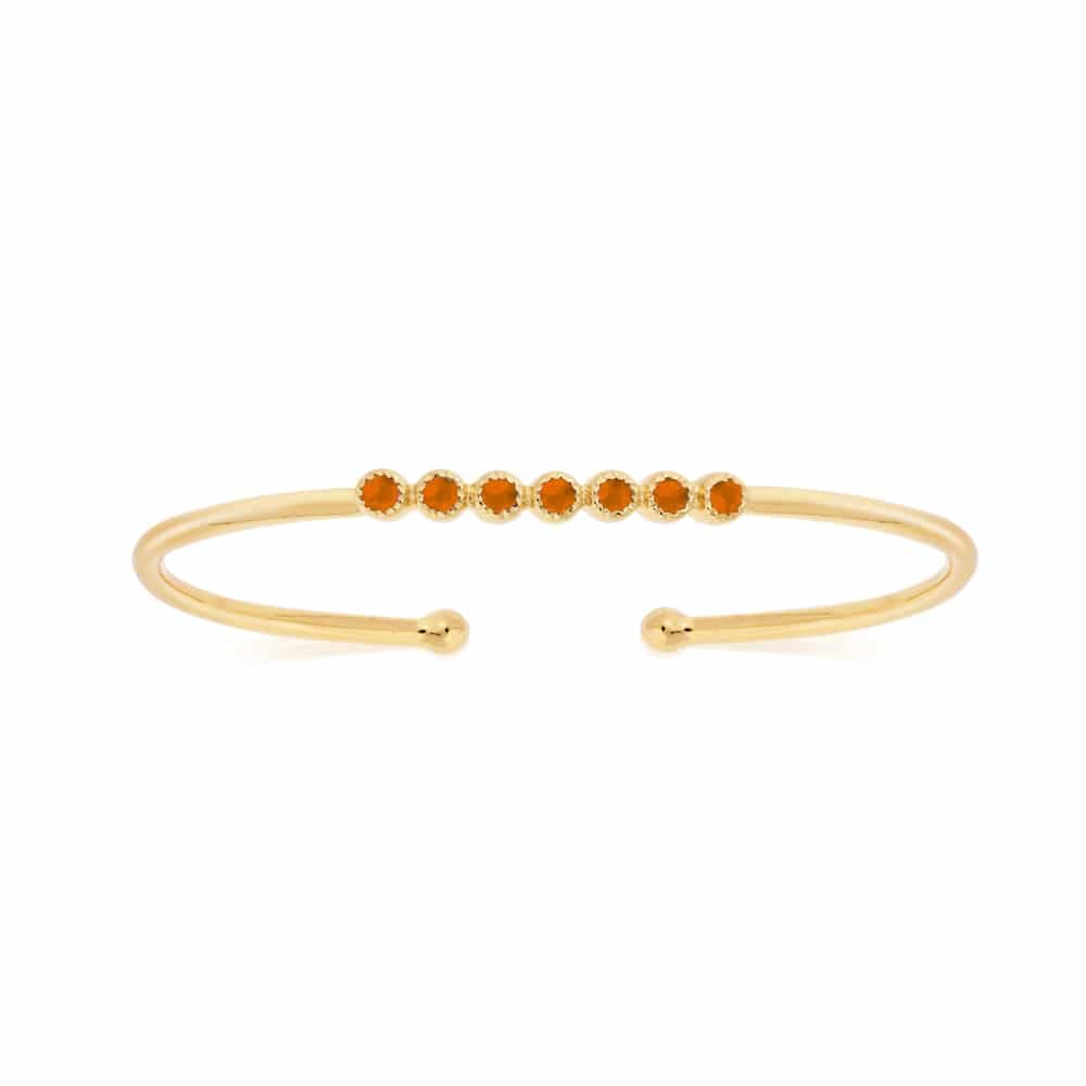 Bracelet jonc argent doré vertu cornaline