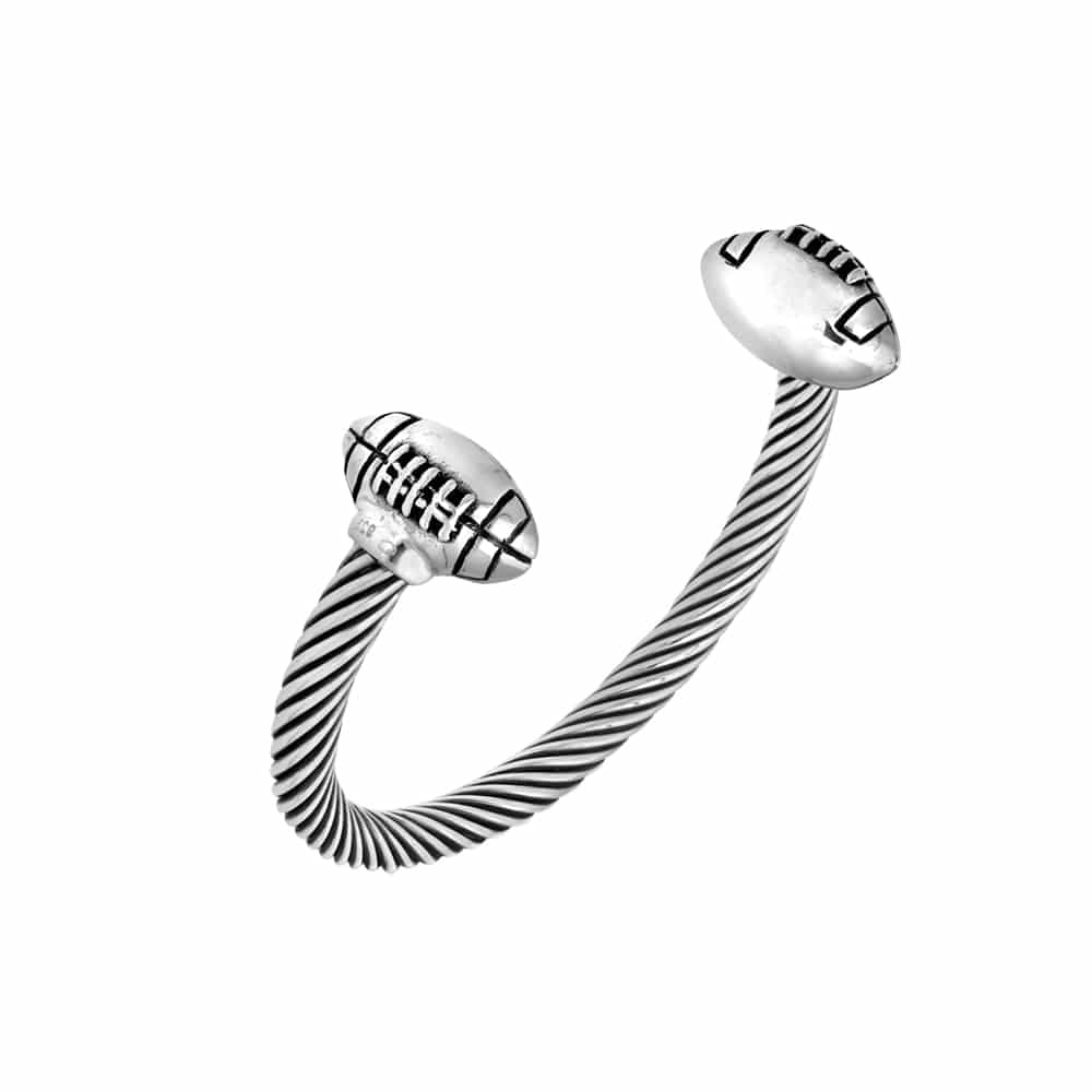 Bracelet jonc argent football americain