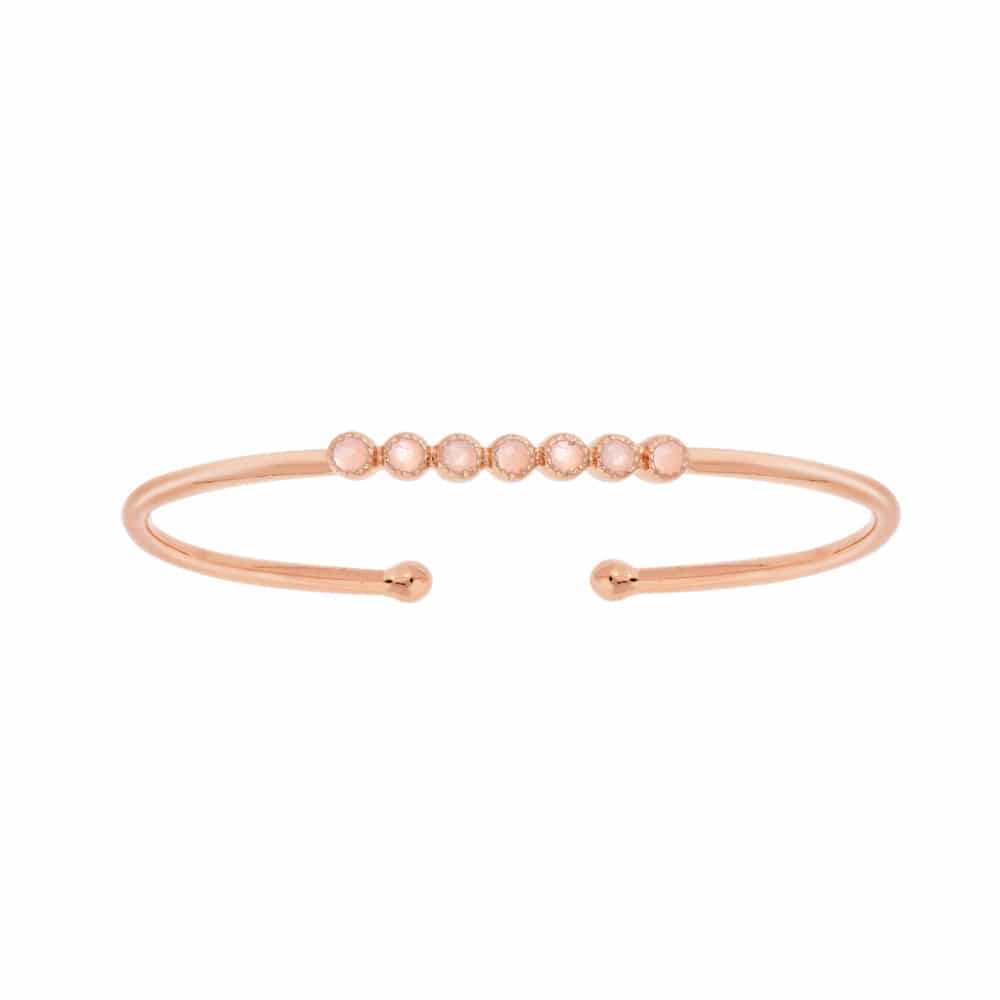 Bracelet jonc argent rose vertu pierre de lune rose