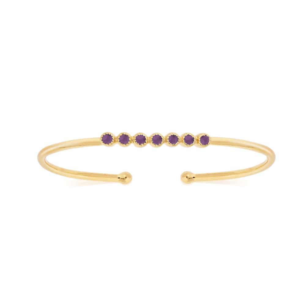 Bracelet jonc argent doré vertu améthyste