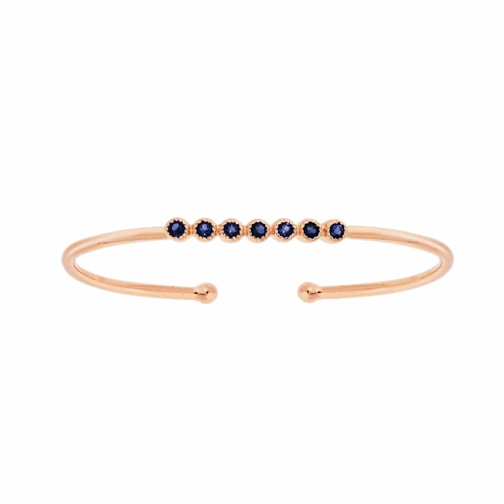 Bracelet jonc argent vertu rose marine lapis