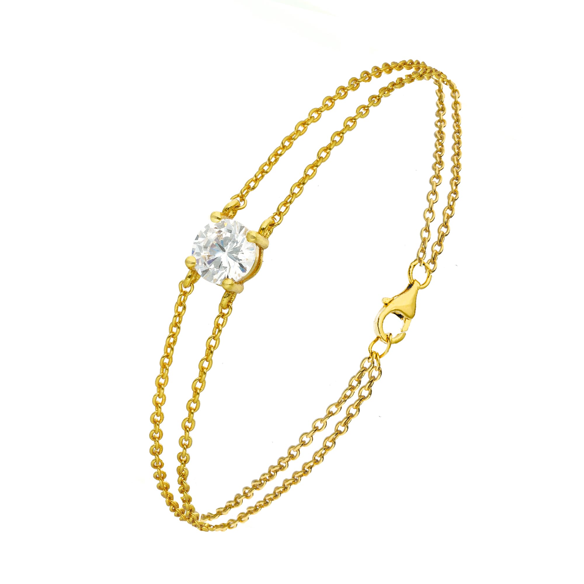 Bracelet solitaire doré