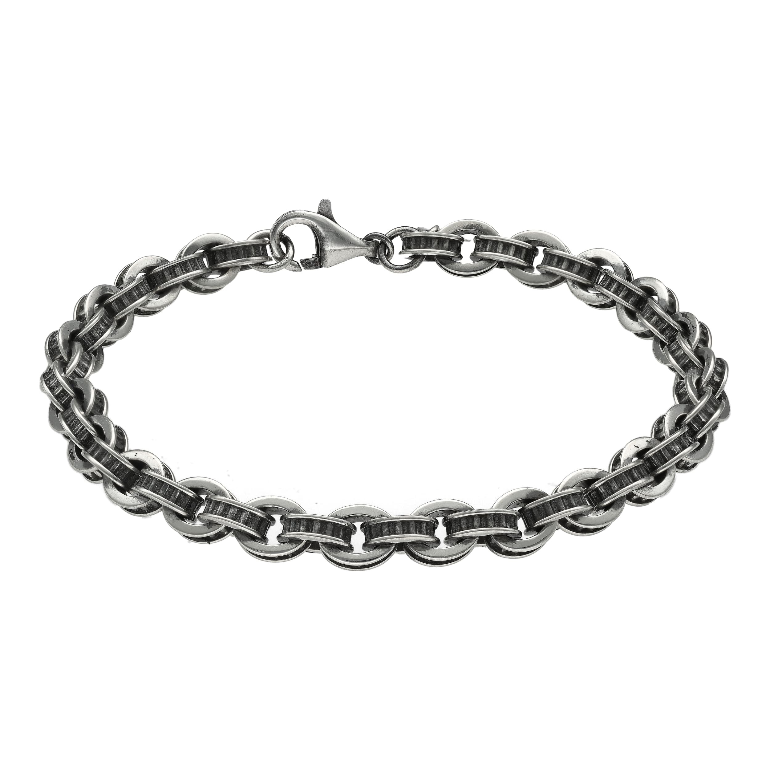 Bracelet homme rock massive big fantaisie argent