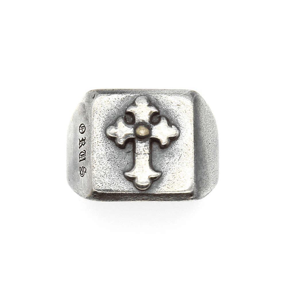 Chevalière homme croix argent templier