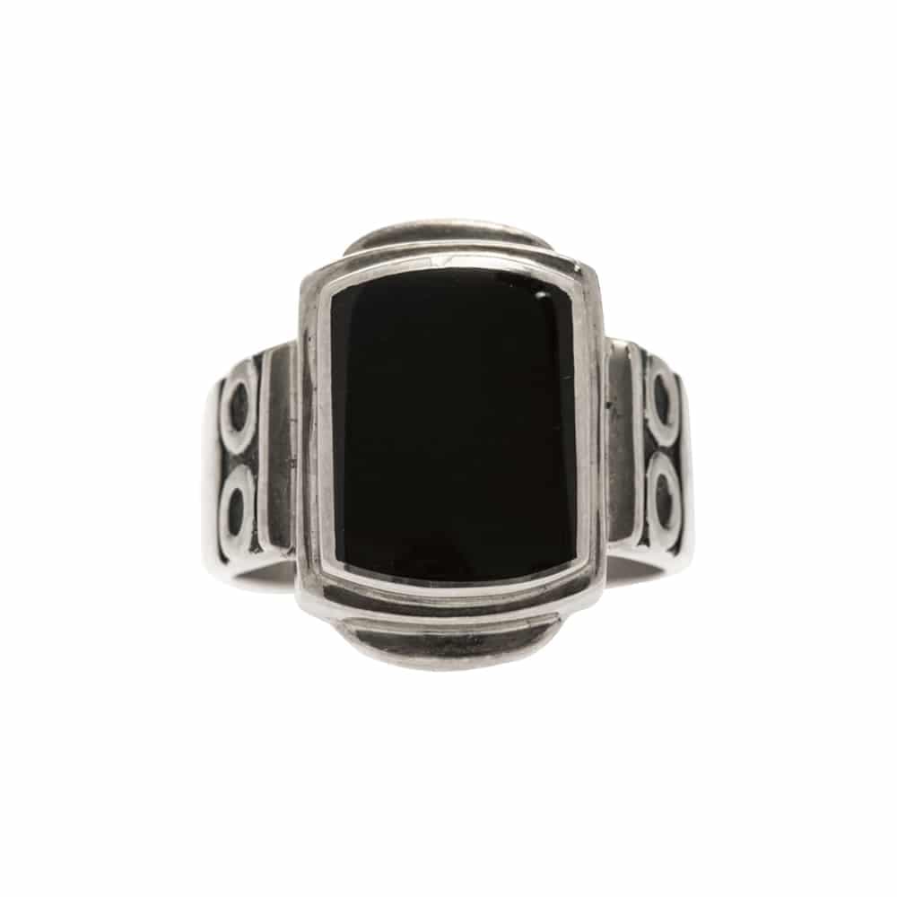 Chevalière homme onyx originale argent