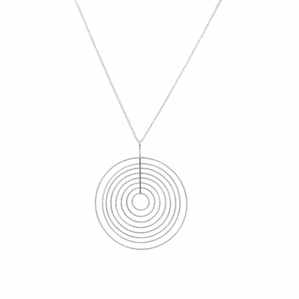 Collier argent rhodié diamanté spirale tourmente