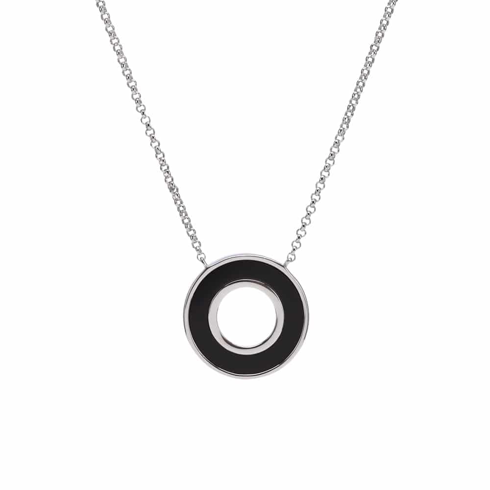 Collier anna en argent pierre onyx zirconium blanc