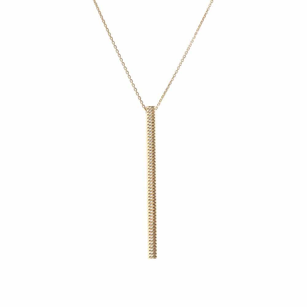 Collier long argent barrette effet diamanté dore