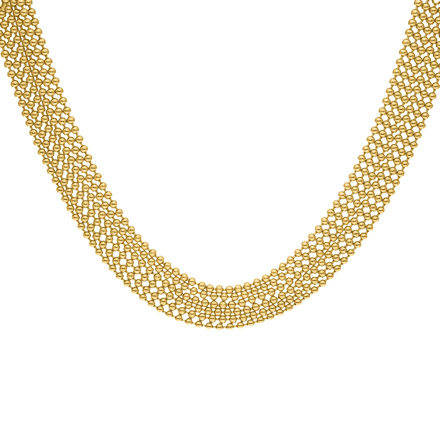 Collier argent doré chaines petites boules