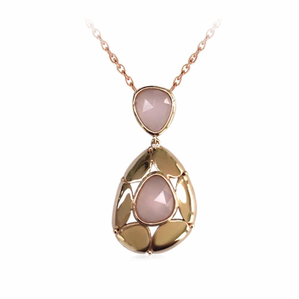 Collier argent collection colors cristal rose