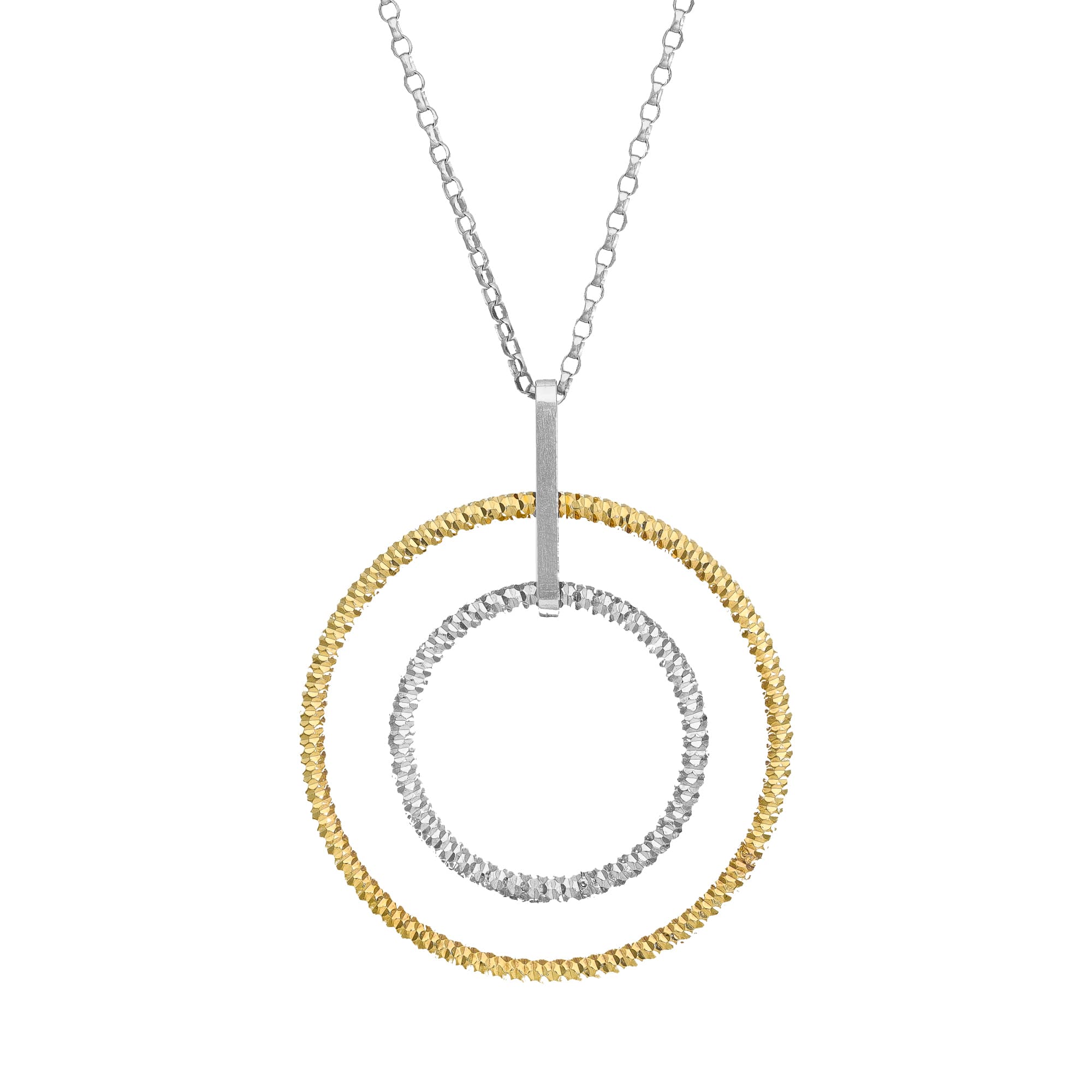 Collier argent doré bicolore cercle de vie