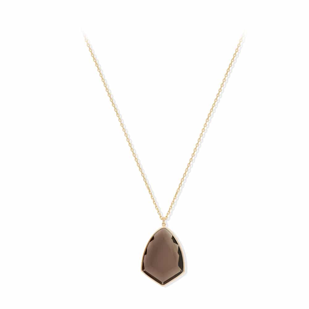 Collier argent dore blason pierre brun