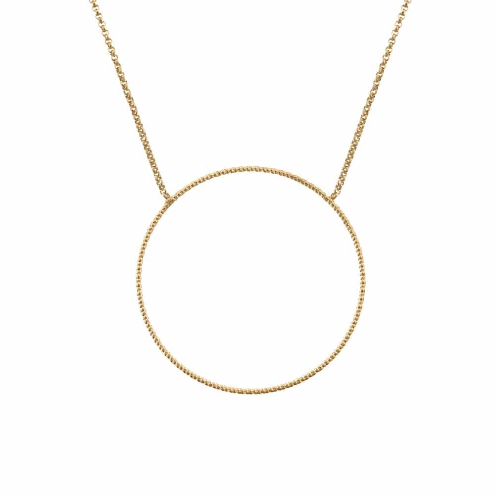 Collier argent doré cercle diamanté
