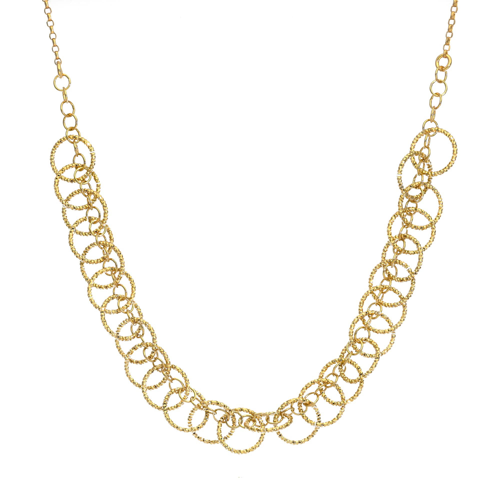 Collier argent doré cercles multiples
