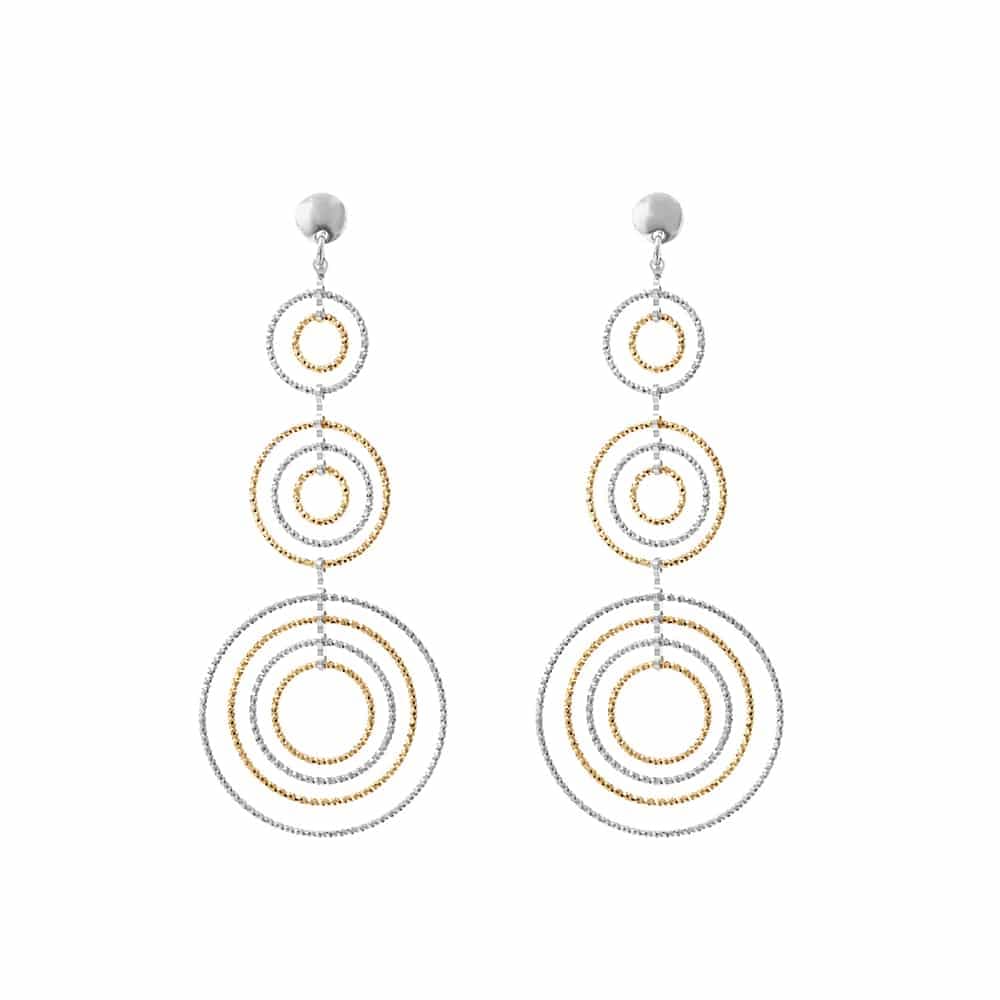 Boucles d'oreilles argent rhodié doré diamanté martina