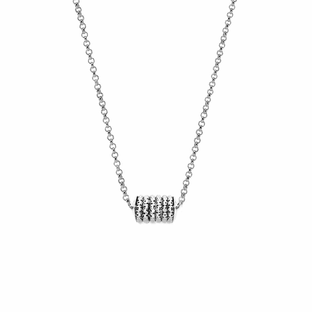 Collier argent rhodié diamanté claudia