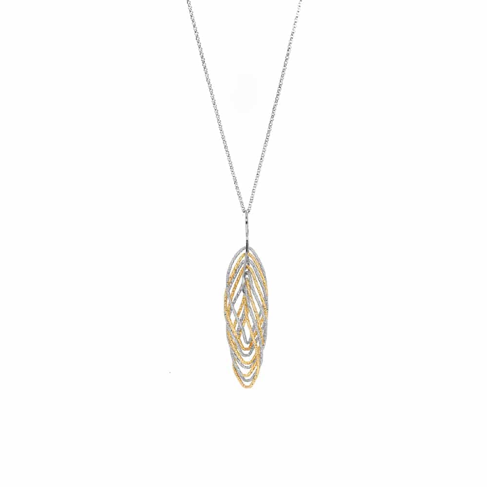 Collier argent et doré diamanté allégro