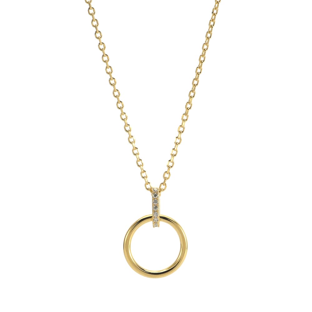 Collier argent doré élise sertie de zirconium blanc