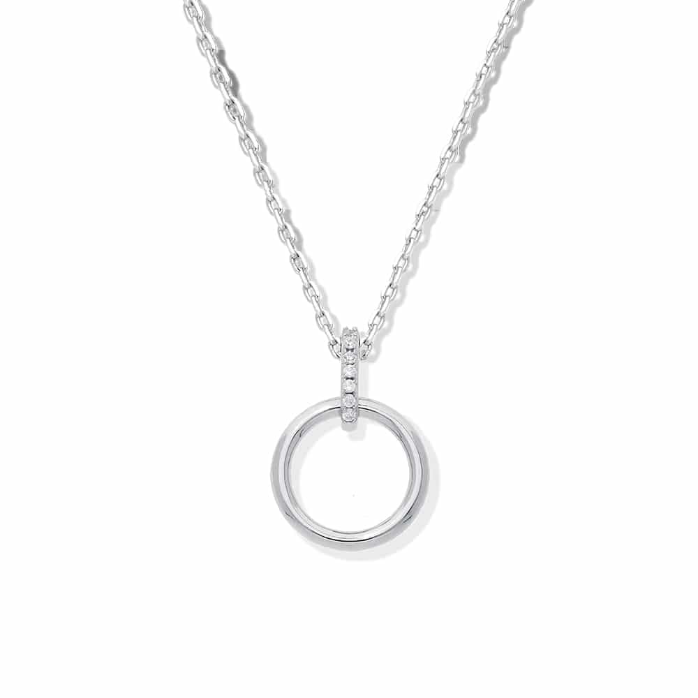 Collier argent rhodié élise sertie de zirconium blanc