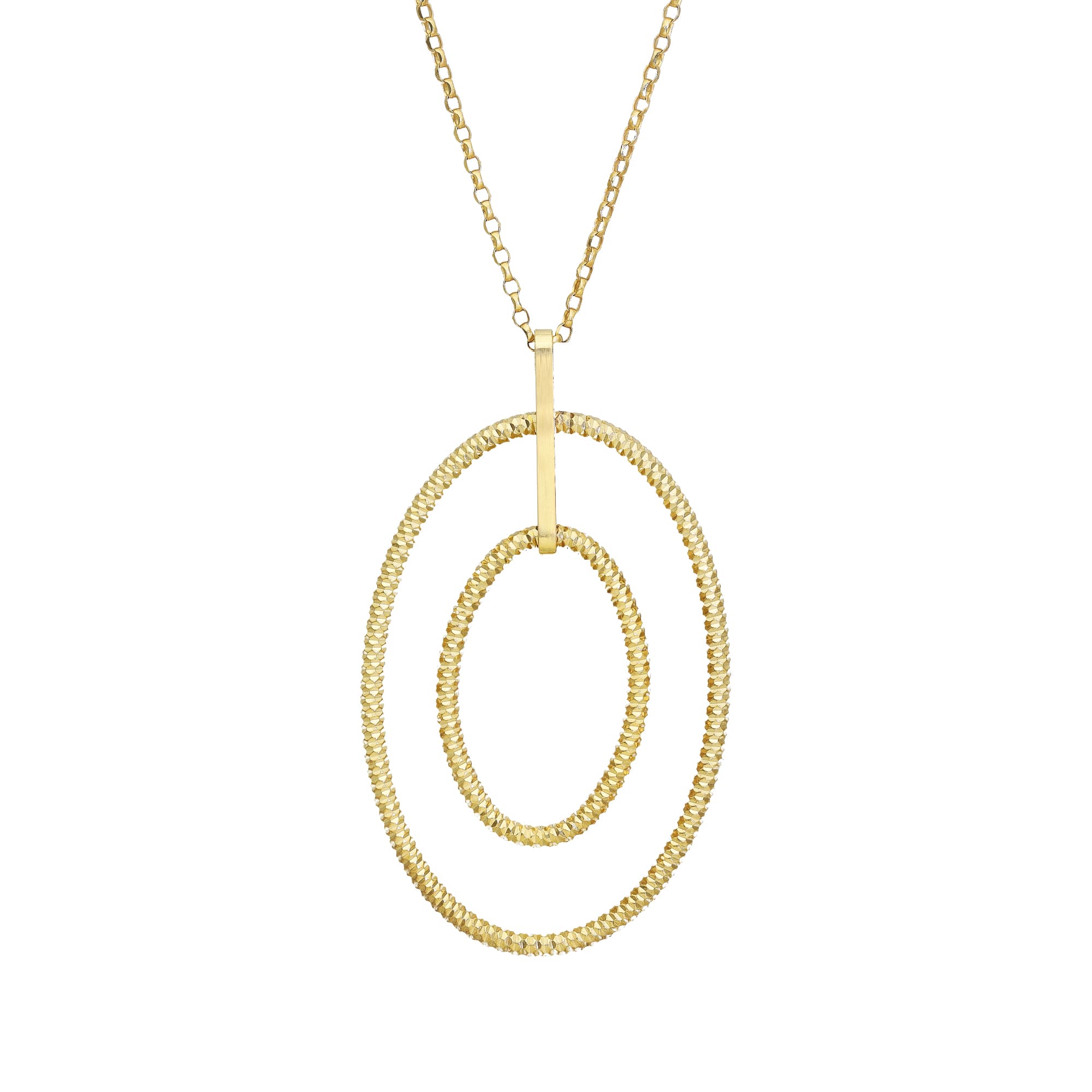 Collier argent doré ovale double