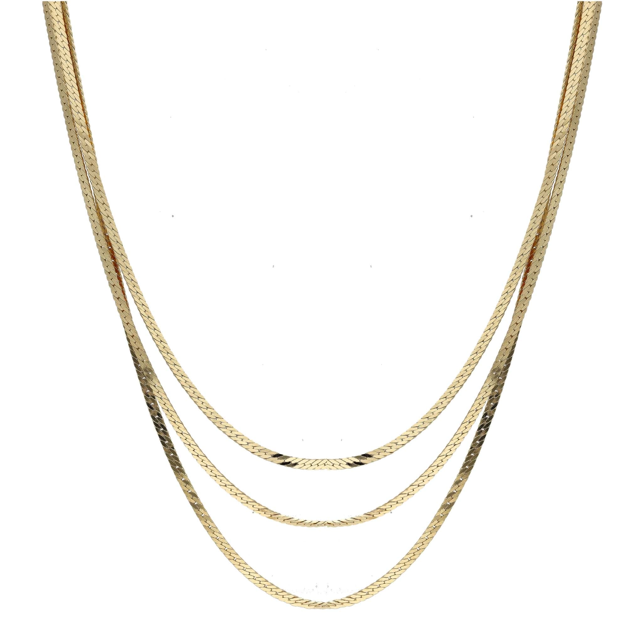 Collier argent doré triples mailles serpentine
