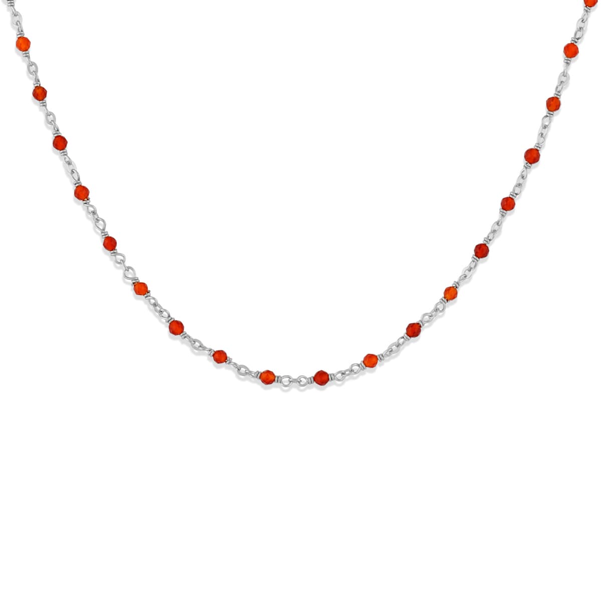 Collier argent et pierres naturelles onyx rouge