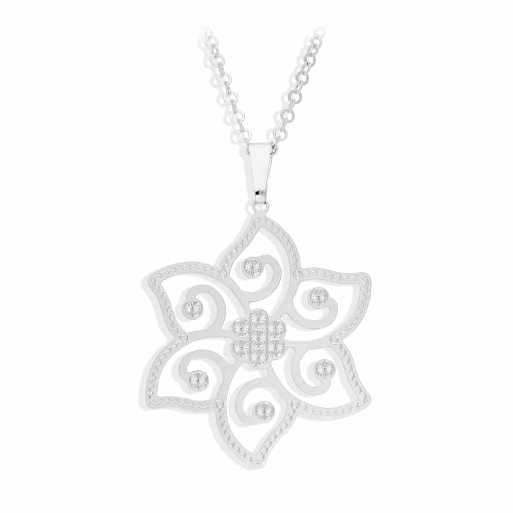 Collier argent étoile du sud mat et brillant