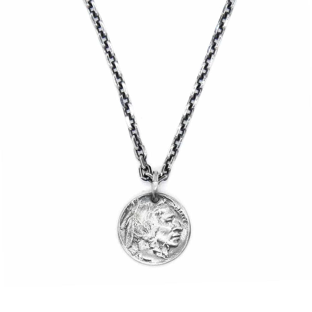 Collier argent médaille indien